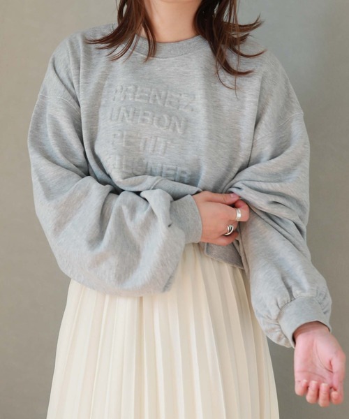 archives（アルシーヴ）の「エンボスクロップドスウェット（スウェット・レディース・ブラック/グレー/アイボリー/ワインレッド・MEDIUM）」の7枚目の写真