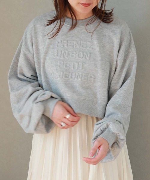 archives（アルシーヴ）の「エンボスクロップドスウェット（スウェット・レディース・ブラック/グレー/アイボリー/ワインレッド・MEDIUM）」の8枚目の写真