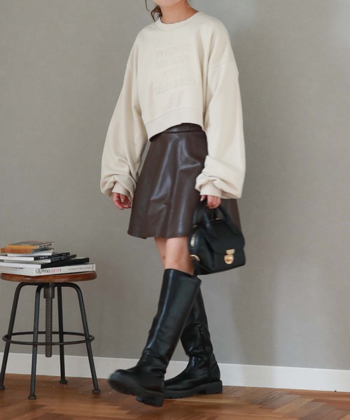 archives（アルシーヴ）の「エンボスクロップドスウェット（スウェット・レディース・ブラック/グレー/アイボリー/ワインレッド・MEDIUM）」の18枚目の写真