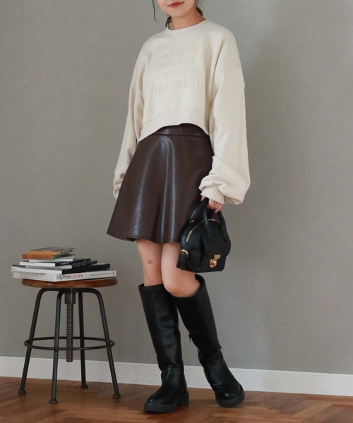 archives（アルシーヴ）の「エンボスクロップドスウェット（スウェット・レディース・ブラック/グレー/アイボリー/ワインレッド・MEDIUM）」の19枚目の写真