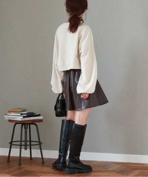 archives（アルシーヴ）の「エンボスクロップドスウェット（スウェット・レディース・ブラック/グレー/アイボリー/ワインレッド・MEDIUM）」の21枚目の写真