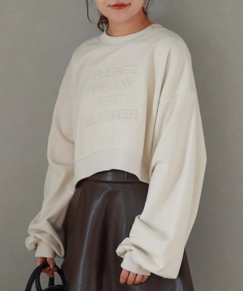 archives（アルシーヴ）の「エンボスクロップドスウェット（スウェット・レディース・ブラック/グレー/アイボリー/ワインレッド・MEDIUM）」の15枚目の写真