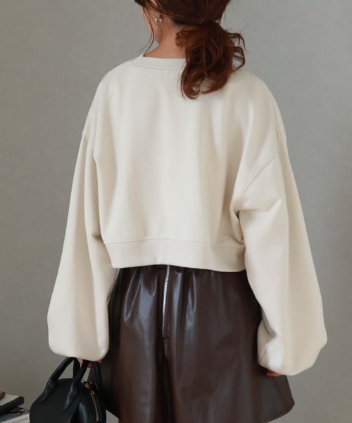 archives（アルシーヴ）の「エンボスクロップドスウェット（スウェット・レディース・ブラック/グレー/アイボリー/ワインレッド・MEDIUM）」の17枚目の写真