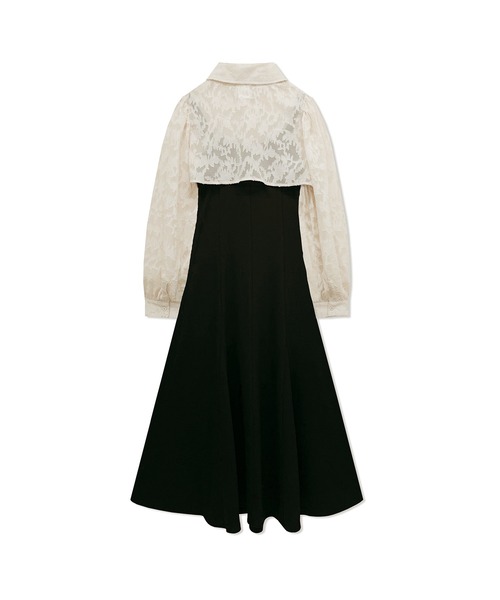 ANDGEEBEE(アンジービー)の「シャツキャミワンピセット(ワンピース・レディース・ブラック/ベージュ・MEDIUM)」の5枚目の写真