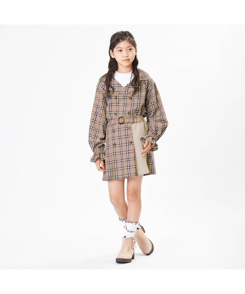 algy(アルジー)の「トレンチ風セットアップ(セットアップ・キッズ・ベージュ/ラベンダー・SMALL/MEDIUM/X-SMALL/XX-SMALL)」の4枚目の写真