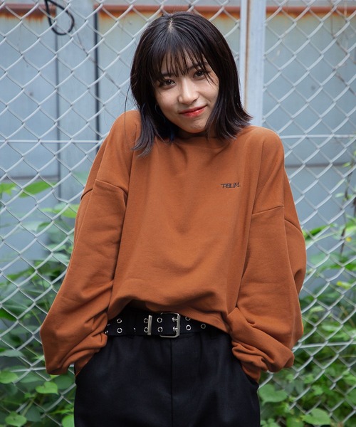 PBLIM（ページボーイリム）の「PAGEBOYLIM/シンプルショートスウェット（スウェット・レディース・ブラック/オフホワイト/オレンジ・FREE）」の9枚目の写真