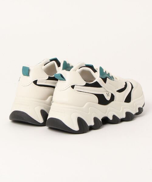 Lace Ladies（レースレディース）の「厚底メッシュダッドスニーカー（スニーカー・レディース・ベージュ/ブラック・23/22.5/24.5/24/23.5/25）」の3枚目の写真