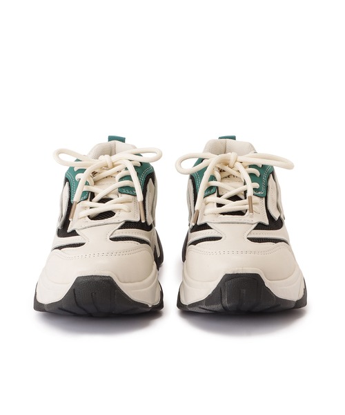 Lace Ladies（レースレディース）の「厚底メッシュダッドスニーカー（スニーカー・レディース・ベージュ/ブラック・23/22.5/24.5/24/23.5/25）」の21枚目の写真