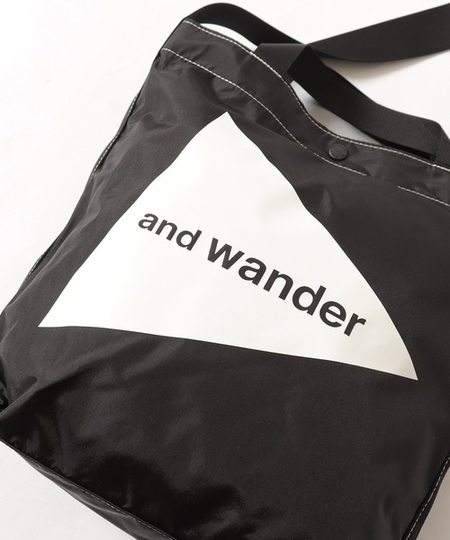 and wander（アンドワンダー）の「and wander/アンドワンダー CORDURA LOGO TOTE BAG トートバッグ（トートバッグ・メンズ・ブラック・FREE）」の10枚目の写真