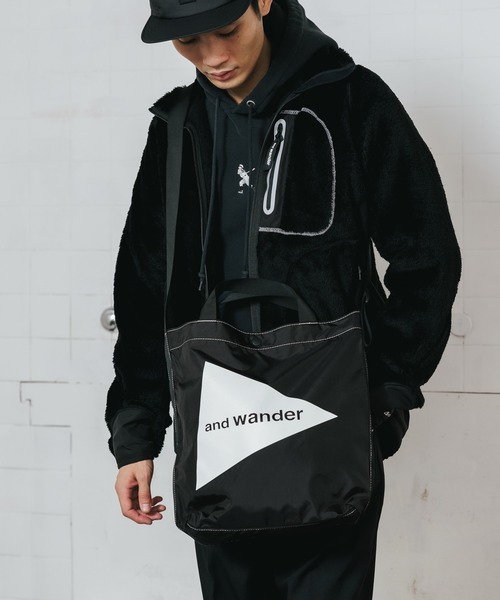 and wander（アンドワンダー）の「and wander/アンドワンダー CORDURA LOGO TOTE BAG トートバッグ（トートバッグ・メンズ・ブラック・FREE）」の17枚目の写真