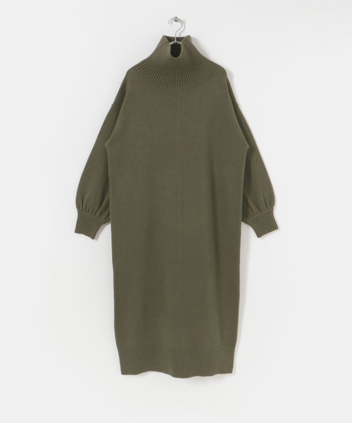 ITEMS URBANRESEARCH（アイテムズ アーバンリサーチ）の「タートルネックニットワンピース（ワンピース・レディース・カーキ/ブラック/ベージュ/ブラウン・FREE）」の9枚目の写真