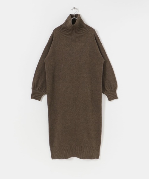ITEMS URBANRESEARCH（アイテムズ アーバンリサーチ）の「タートルネックニットワンピース（ワンピース・レディース・カーキ/ブラック/ベージュ/ブラウン・FREE）」の7枚目の写真
