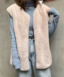 mi via loca | フェイクファーノーカラージレ(ベスト)