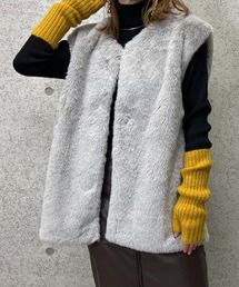 mi via loca | フェイクファーノーカラージレ(ベスト)