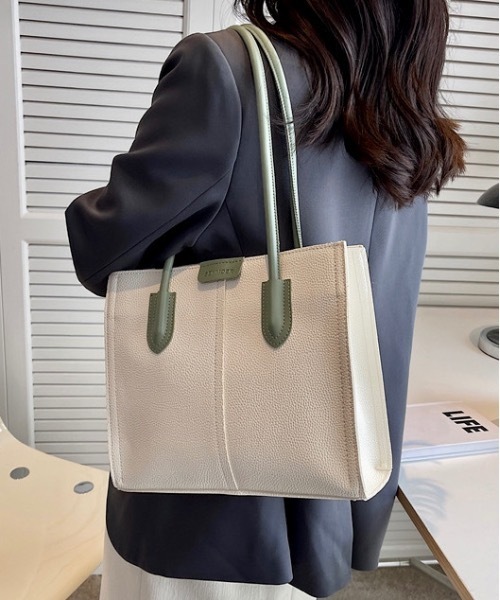 Burner（バーナー）の「【OKUOKU　0909】バイカラー　トート　バッグ　oku-bag-679239099389-30.（トートバッグ・レディース・C/F/G/D/E/A・FREE）」の2枚目の写真