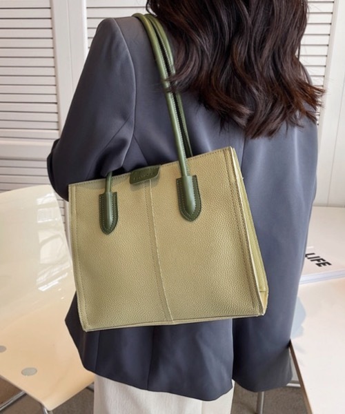 Burner（バーナー）の「【OKUOKU　0909】バイカラー　トート　バッグ　oku-bag-679239099389-30.（トートバッグ・レディース・C/F/G/D/E/A・FREE）」の3枚目の写真