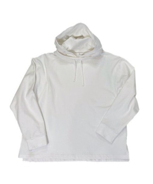 Alil（アリル）の「【Alil】アリル 10/-天竺 プルパーカー ルーズ シルエット 大人カジュアル（パーカー・メンズ・カーキ/ネイビー/グレイッシュベージュ/ブラック/オフホワイト・SMALL/MEDIUM/LARGE）」の8枚目の写真