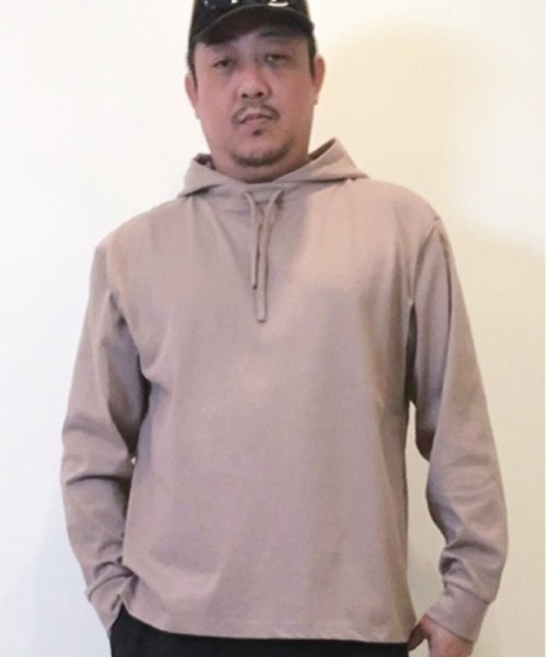 Alil（アリル）の「【Alil】アリル 10/-天竺 プルパーカー ルーズ シルエット 大人カジュアル（パーカー・メンズ・カーキ/ネイビー/グレイッシュベージュ/ブラック/オフホワイト・SMALL/MEDIUM/LARGE）」の20枚目の写真