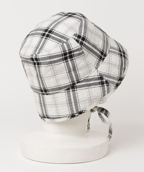 X-girl（エックスガール）の「PLAID BUCKET HAT（ハット・レディース・ホワイト/グリーン/イエロー・ONE SIZE）」の8枚目の写真