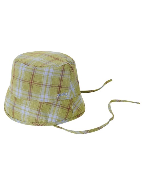 X-girl（エックスガール）の「PLAID BUCKET HAT（ハット・レディース・ホワイト/グリーン/イエロー・ONE SIZE）」の2枚目の写真