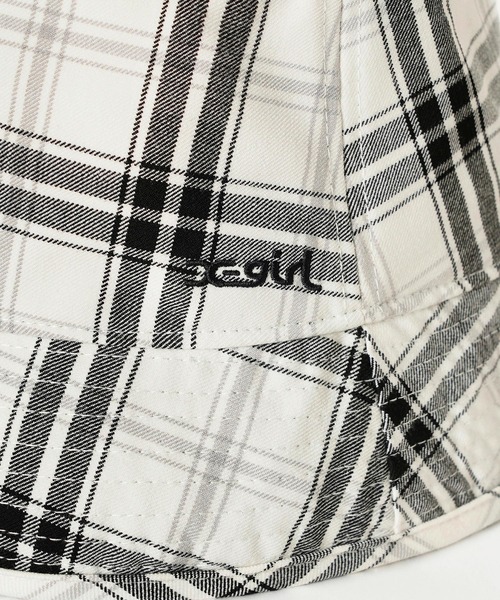 X-girl（エックスガール）の「PLAID BUCKET HAT（ハット・レディース・ホワイト/グリーン/イエロー・ONE SIZE）」の5枚目の写真
