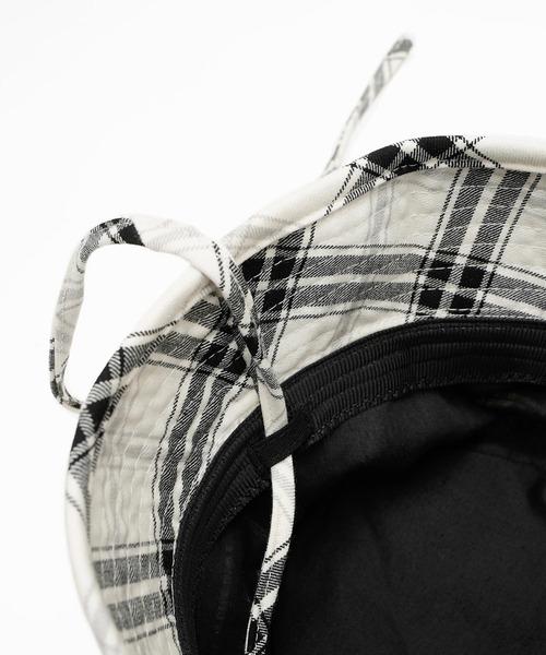 X-girl（エックスガール）の「PLAID BUCKET HAT（ハット・レディース・ホワイト/グリーン/イエロー・ONE SIZE）」の6枚目の写真