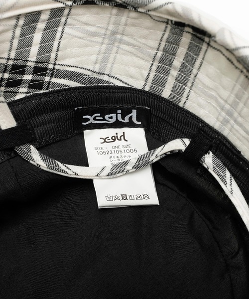 X-girl（エックスガール）の「PLAID BUCKET HAT（ハット・レディース・ホワイト/グリーン/イエロー・ONE SIZE）」の4枚目の写真