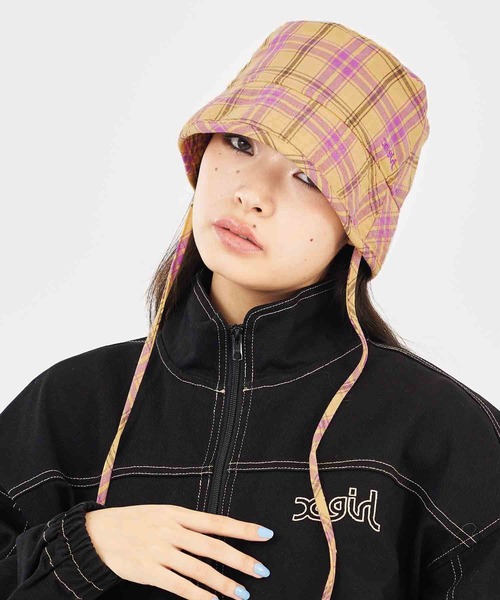 X-girl（エックスガール）の「PLAID BUCKET HAT（ハット・レディース・ホワイト/グリーン/イエロー・ONE SIZE）」の13枚目の写真