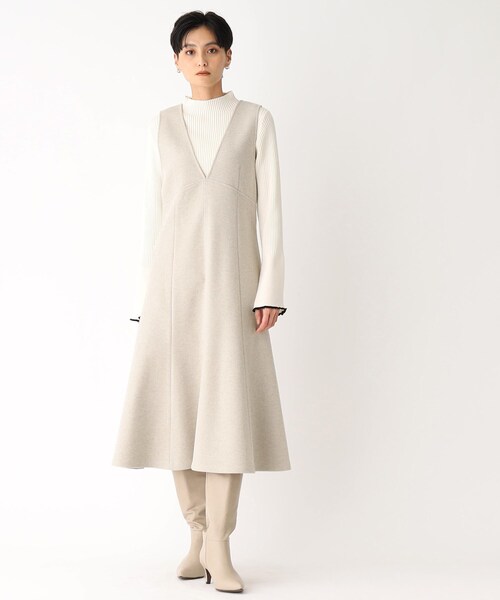 OPAQUE.CLIP（オペークドットクリップ）の「◆【C】フィット&フレアジャンパースカート（スカート・レディース・ナチュラル/ブラック・36/38/40）」の3枚目の写真