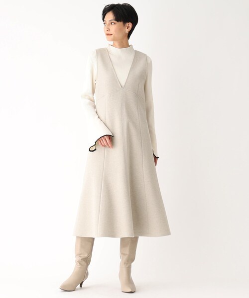 OPAQUE.CLIP（オペークドットクリップ）の「◆【C】フィット&フレアジャンパースカート（スカート・レディース・ナチュラル/ブラック・36/38/40）」の4枚目の写真