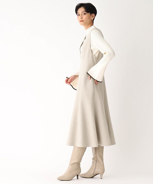 OPAQUE.CLIP（オペークドットクリップ）の「◆【C】フィット&フレアジャンパースカート（スカート・レディース・ナチュラル/ブラック・36/38/40）」の5枚目の写真