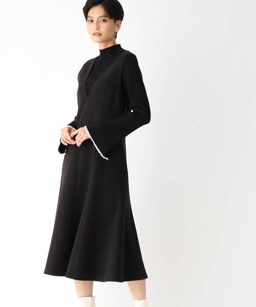 OPAQUE.CLIP（オペークドットクリップ）の「◆【C】フィット&フレアジャンパースカート（スカート・レディース・ナチュラル/ブラック・36/38/40）」の7枚目の写真