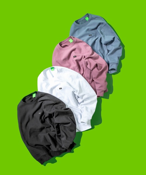 HUF（ハフ）の「CLASSIC BAR LOGO CREW / HUF クルースウェット トレーナー（スウェット・メンズ・ブラック/ワイン/ブルー系その他/アッシュグレー・SMALL/LARGE/MEDIUM/X-LARGE/XX-LARGE）」の5枚目の写真