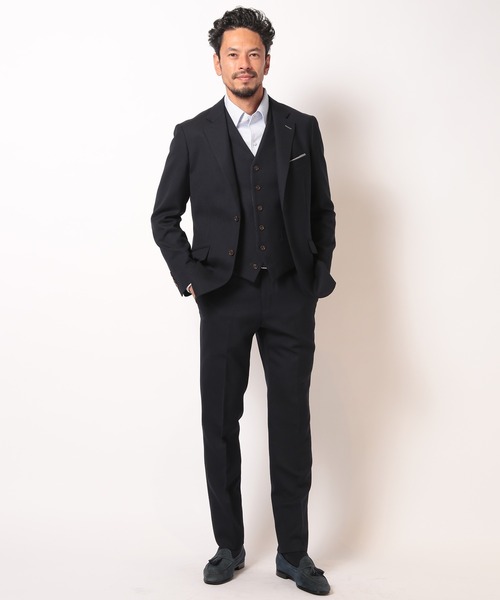 MEN'S BIGI(メンズビギ)の「【ACTIVE TAILOR】ミックスヤーン/ホップサックスラックス<セットアップ・スリーピース対応>(スラックス・メンズ・ダークネイビー/ネイビー・01/02/03/04)」の5枚目の写真