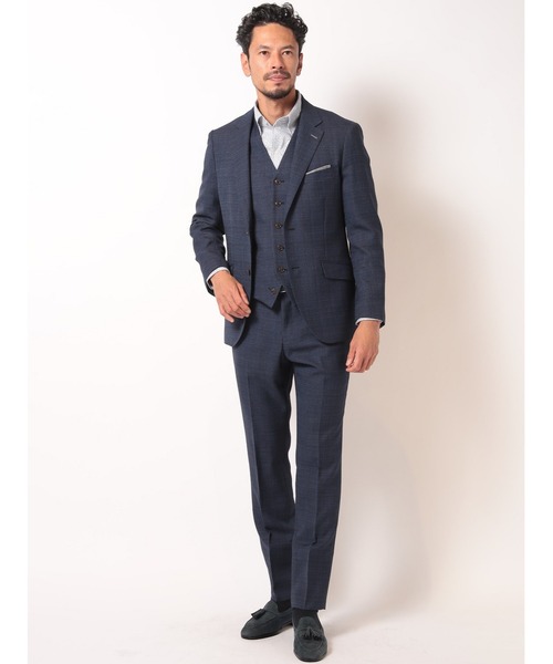 MEN'S BIGI(メンズビギ)の「【ACTIVE TAILOR】ミックスヤーン/ホップサックスラックス<セットアップ・スリーピース対応>(スラックス・メンズ・ダークネイビー/ネイビー・01/02/03/04)」の3枚目の写真