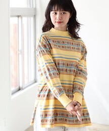BEAMS BOY（ビームスボーイ）の「BEAMS BOY / フラワー ジャカード ロングスリーブ（Tシャツ/カットソー）」