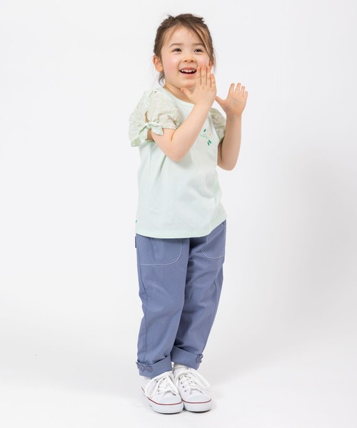 KP(ケーピー)の「ウエストリボンストレッチブロードパンツ(140~160)(チノパンツ・キッズ・ベージュ/ライトブルーグレー・140cm/150cm/160cm)」の5枚目の写真