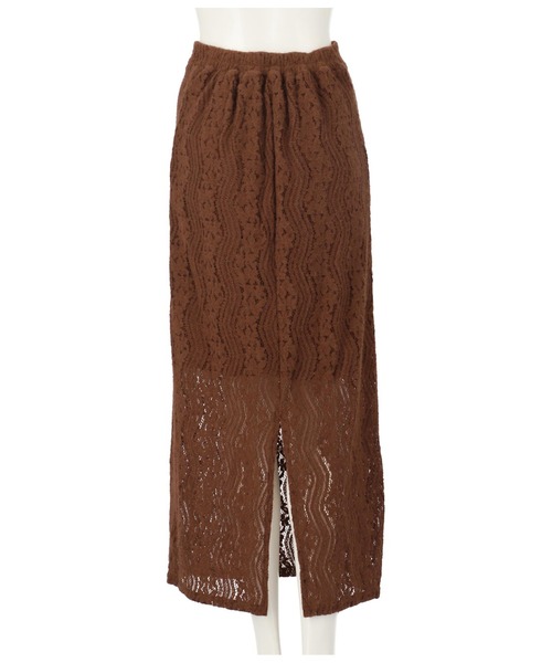 CHILLE(チル)の「起毛レースタイトスカート(スカート・レディース・ブラウン/アイボリー/ブラック・FREE)」の9枚目の写真