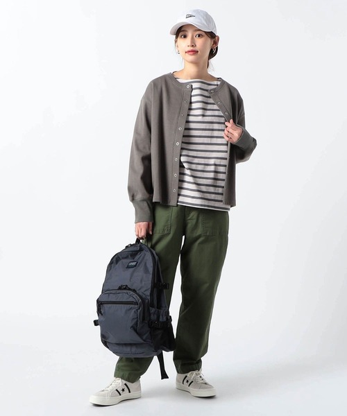 Grand PARK（グランドパーク）の「スナップ長袖カーディガン（カーディガン/ボレロ・レディース・ホワイト×ブラック/モスグリーン/ネイビー・FREE）」の5枚目の写真