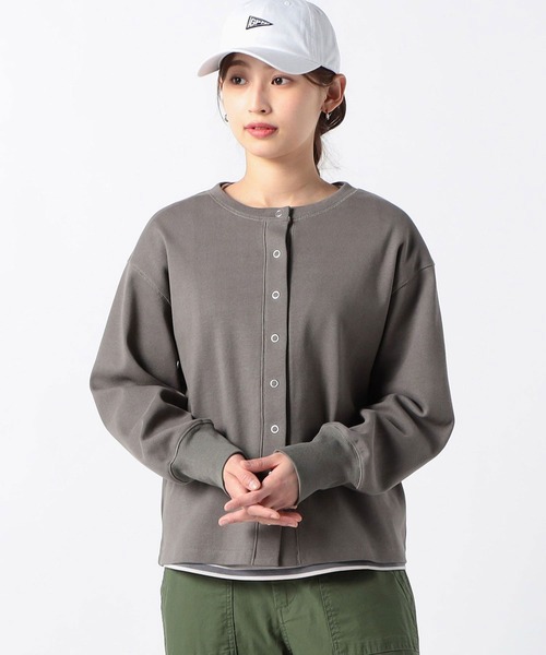 Grand PARK（グランドパーク）の「スナップ長袖カーディガン（カーディガン/ボレロ・レディース・ホワイト×ブラック/モスグリーン/ネイビー・FREE）」の8枚目の写真