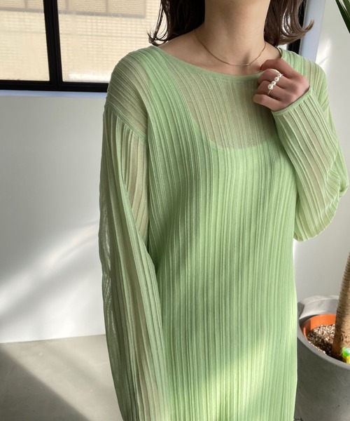 LOWRYS FARM（ローリーズファーム）の「シアーニットワンピース 186909