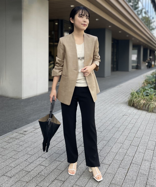 ウールツイルノーカラージャケット（ノーカラージャケット）｜NOBLE