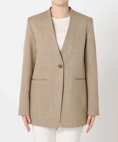 ウールツイルノーカラージャケット（ノーカラージャケット）｜NOBLE