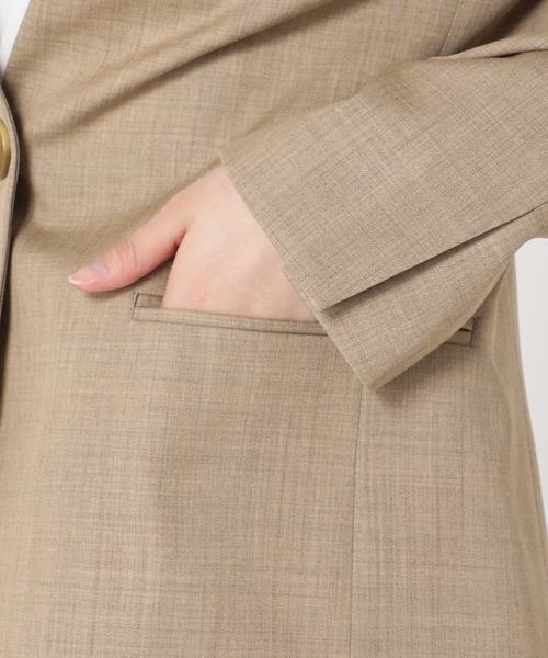 ウールツイルノーカラージャケット（ノーカラージャケット）｜NOBLE