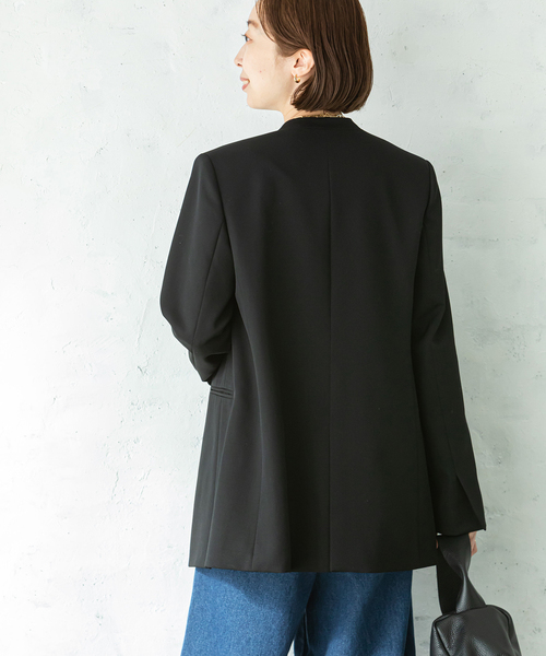ウールツイルノーカラージャケット（ノーカラージャケット）｜NOBLE