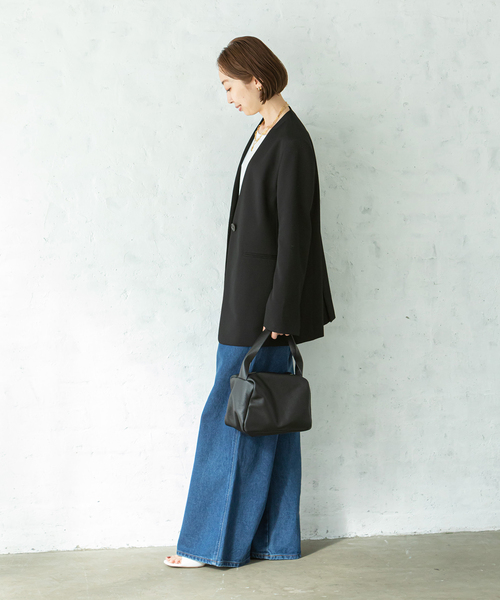 【NOBLE】ノーブル ノーカラージャケット Noble ノーブル ダンボール カラーレス ジャケット ノーカラー カルゼ