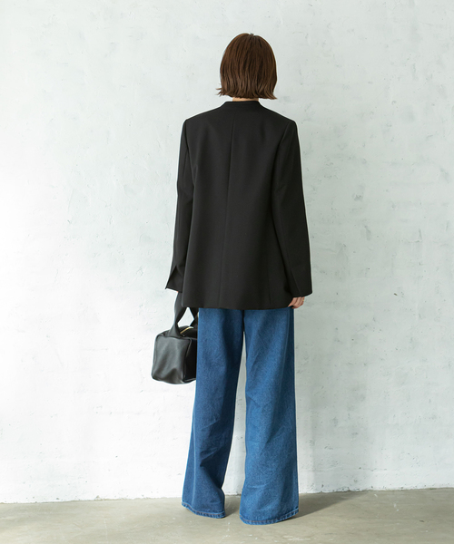 ウールツイルノーカラージャケット（ノーカラージャケット）｜NOBLE