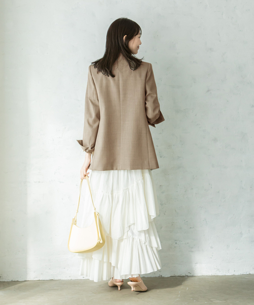 ウールツイルノーカラージャケット（ノーカラージャケット）｜NOBLE