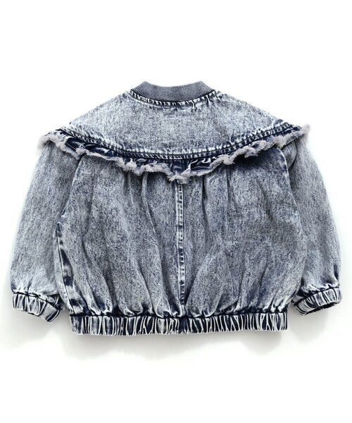 BREEZE（ブリーズ）の「デニムフリルブルゾン（ブルゾン・キッズ・ブルー/ネイビー・130/80/140/100/110/120/90）」の3枚目の写真