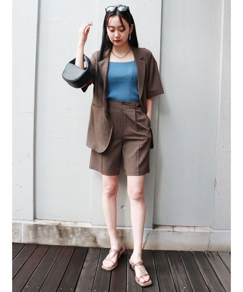 MURUA（ムルーア）の「ハーフスリーブジャケット（テーラードジャケット・レディース・ブラック/ブラウン・FREE）」の16枚目の写真